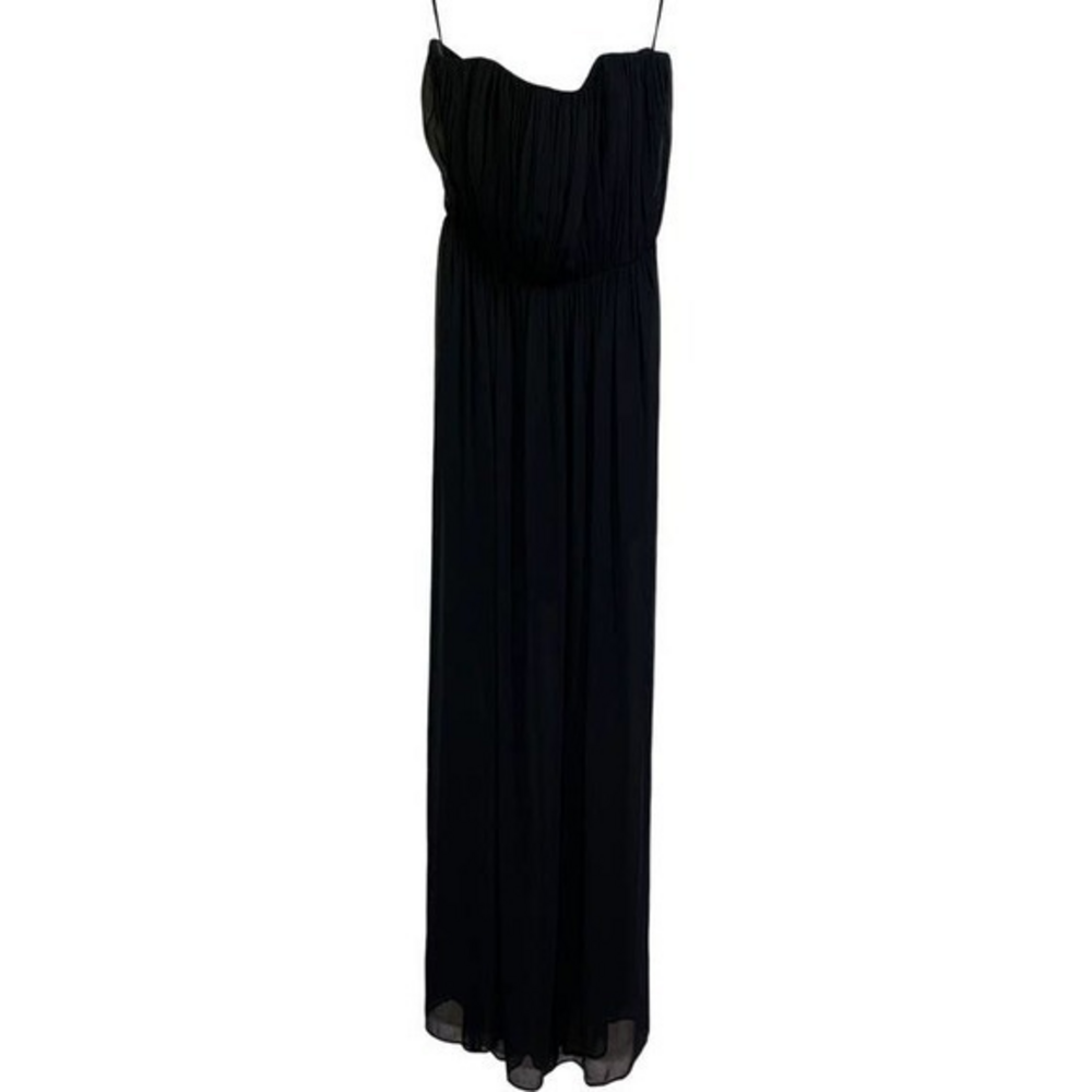 ALICE + OLIVIA NWT Strapless Sheer Overlay Maxi Cut Out Back Formal Dress